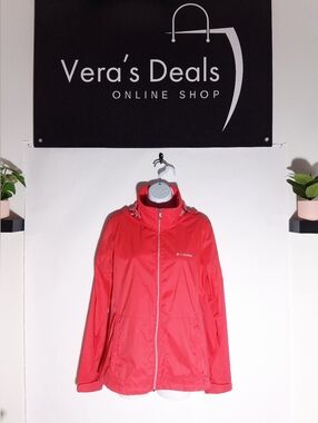 Columbia Women's Bright Pink Hooded Packable Jacket Size M